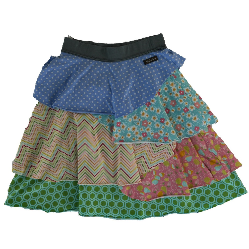 Matilda Jane Skirt  Girls' Size 14 Multicolor Mixed Pattern Tiered‎ Ruffle Skirt
